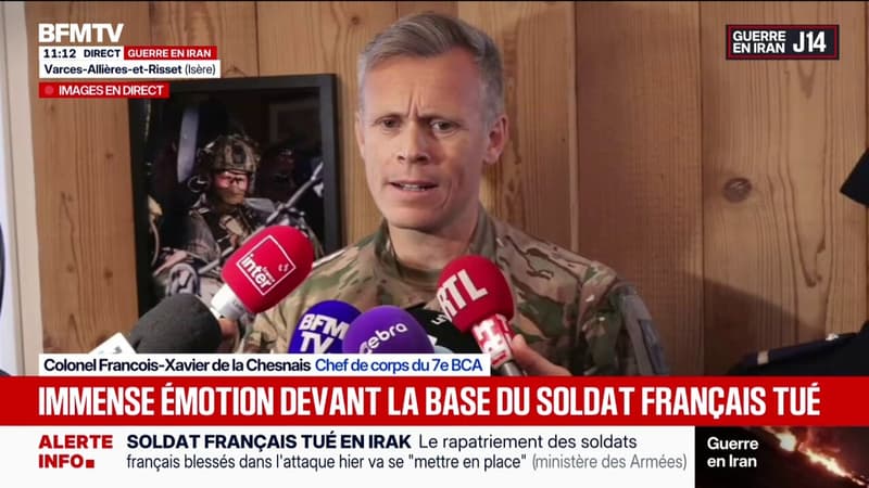 Soldat français tué en Irak: "Il a commencé tout en bas de l'échelle", déclare le colonel François-Xavier de la Chesnais à propos de l’adjudant-chef Arnaud Frion
