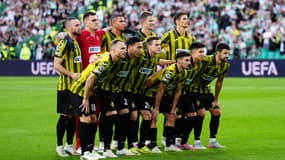 Les joueurs du Kairat Almaty avant le match de barrage aller face au Celtic, le 20 aout 2025