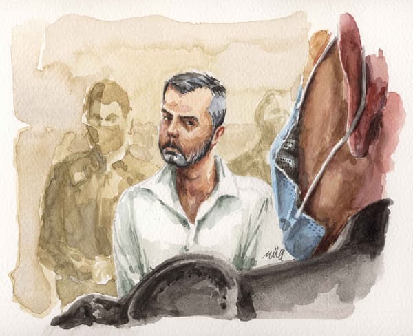 Dessin de Zziigg lors du procès de Nordahl Lelandais Dessin de Zziigg lors du procès de Nordahl Lelandais