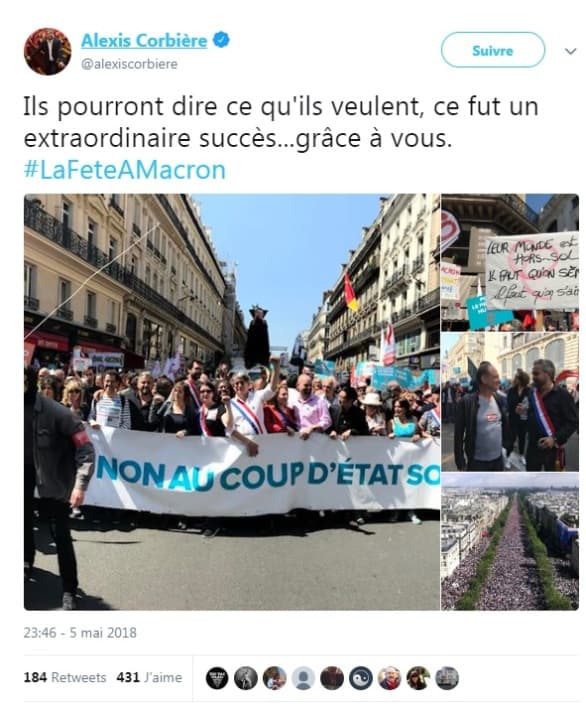 La série de photos d'Alexis Corbière a depuis été supprimée et remplacée par d'autres clichés La série de photos d'Alexis Corbière a depuis été supprimée et remplacée par d'autres clichés