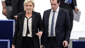 Marine Le Pen et Nicolas Bay au Parlement européen