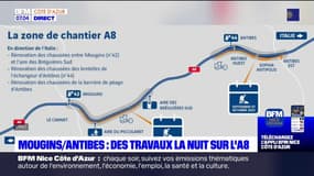 Mougins/Antibes: des travaux la nuit sur l'A8 jusqu'au 20 octobre