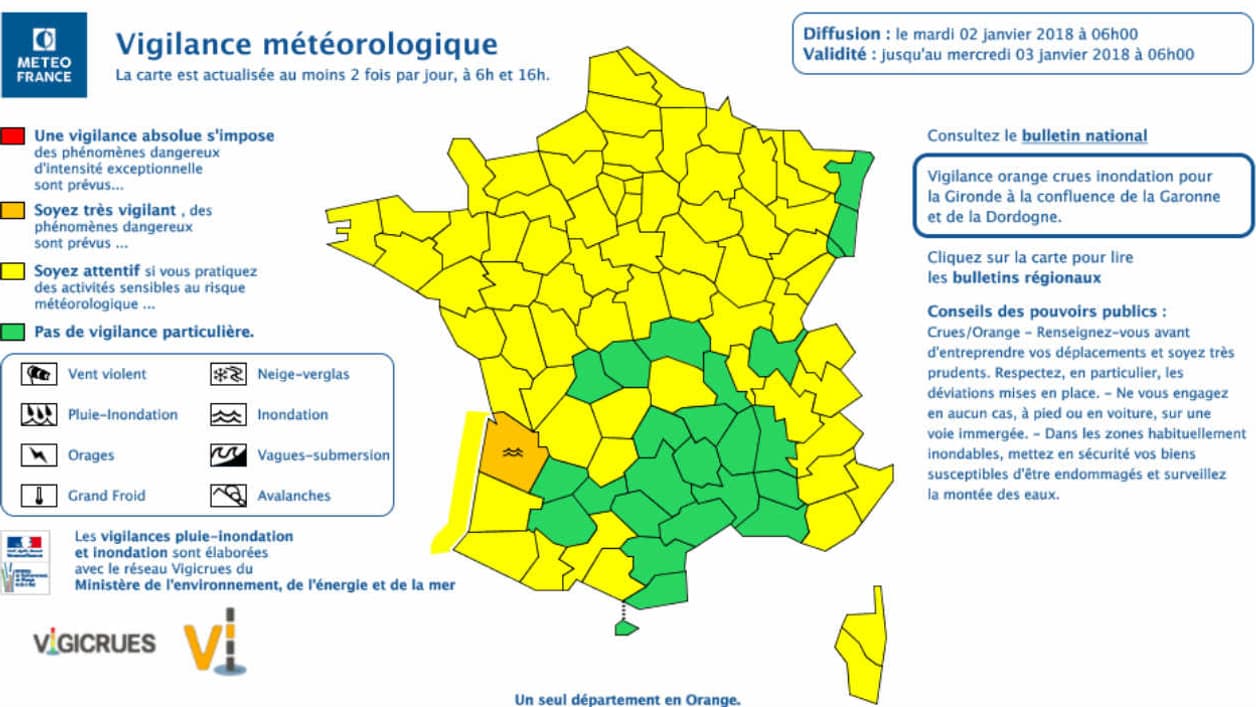 Les départements en alerte orange dimanche Les départements en alerte orange dimanche