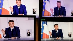 Le président français Emmanuel Macron s'adresse à la Nation, le 24 novembre 2020.