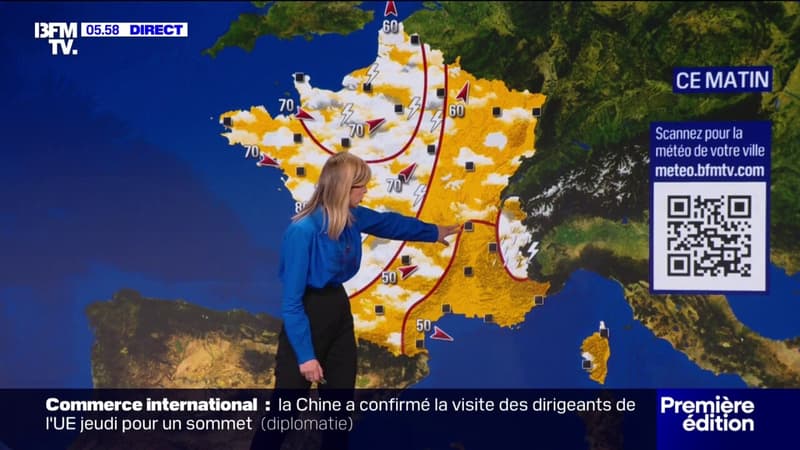 Les précipitations traversent la France d'ouest en est