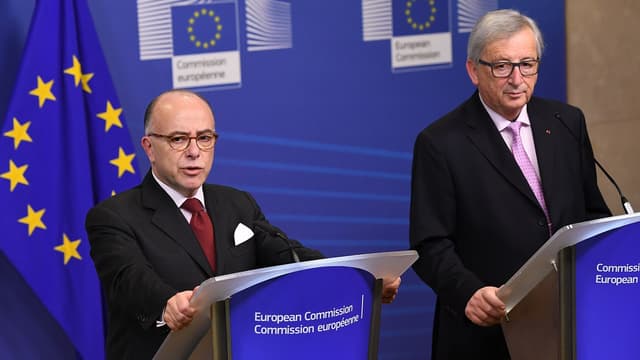 Bernard Cazeneuve, Premier ministre, et Jean-Claude Juncker, président de la Commission européenne. 