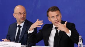 Thiery Beaudet avec Emmanuel Macron, le 26 avril 2024