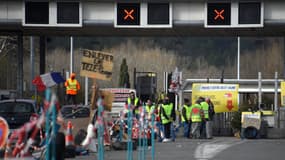 Un blocage au péage de La Barque près de Marseille