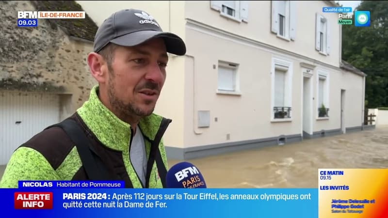 Regarder la vidéo Les habitants de Pommeuse de nouveau touchés par les inondations avec la crue du Grand Morin