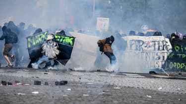 Lors du 1er Mai 2018 à Paris.