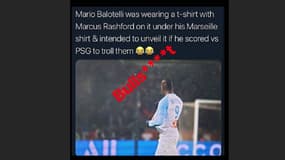Balotelli dément pour le t-shirt de Rashford 