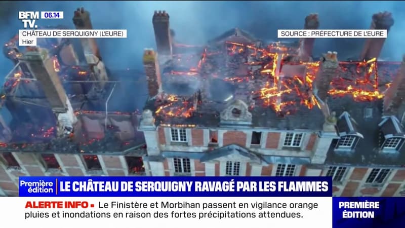 Eure: le château de Serquigny ravagé par un incendie