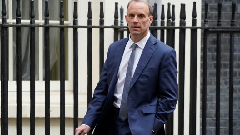 Le ministre britannique des Affaires étrangères, Dominic Raab, le 27 mai 2021 à Londres