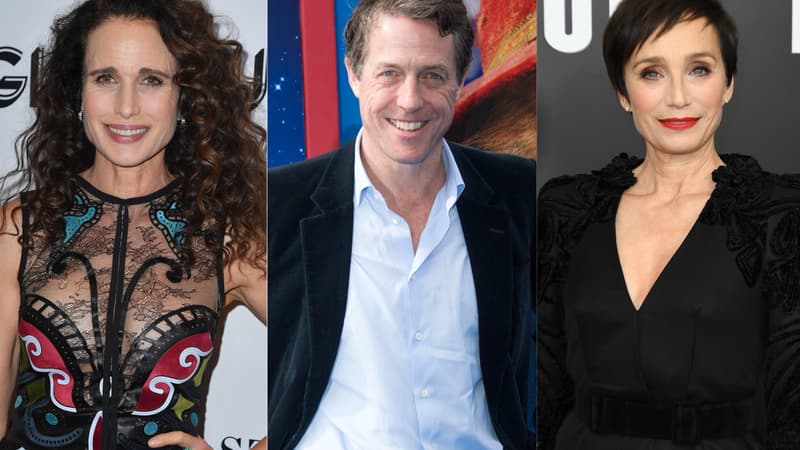 Andie MacDowell, Hugh Grant et Kristin Scott Thomas, trois des stars de "Quatre mariages et un enterrement"