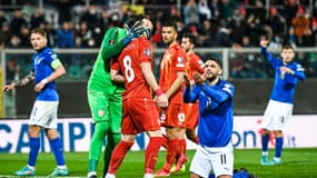 Ezgjan Alioski lors du match Italie-Macédoine du Nord, le 24 mars 2022