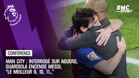 Man City : Interrogé sur Aguero, Guardiola encense Messi, "le meilleur 9, 10, 11..."