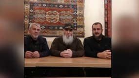 Des soldats tchétchènes qui combattent avec les Ukrainiens contre la Russie lors d'une interview pour BFMTV