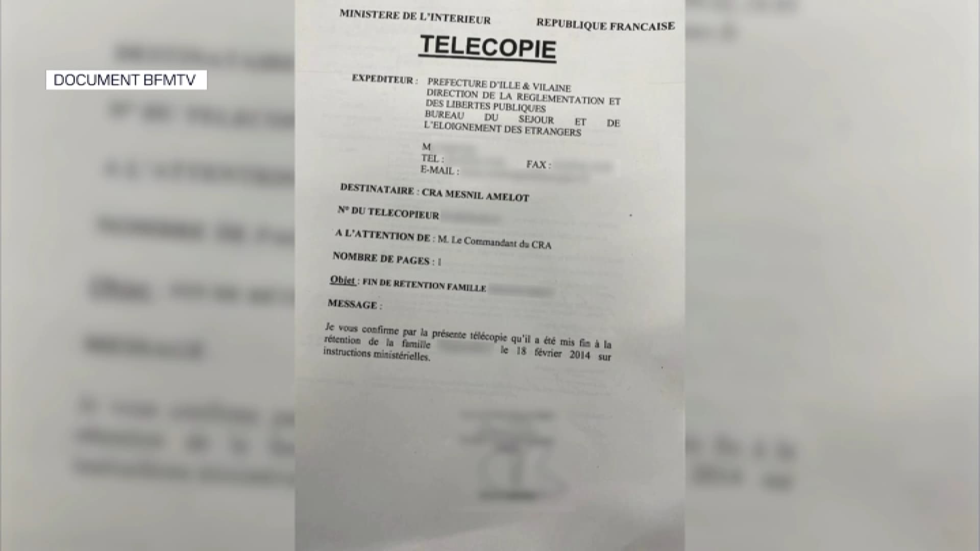 La note de fin de rétention en 2014 "sur instructions ministérielles" de la famille du suspect de l'attaque au couteau survenue le 13 octobre 2023 dans un lycée à Arras.