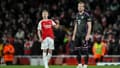 Oleksandr Zintchenko et Harry Kane lors du quart de finale aller de Ligue des champions Arsenal-Bayern, 9 avril 2024