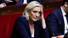 Marine Le Pen à l'Assemblée nationale lors de la "niche parlementaire" du RN le 31 octobre 2024 