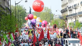 Manifestation contre l'austérité à Paris le 12 avril 2014