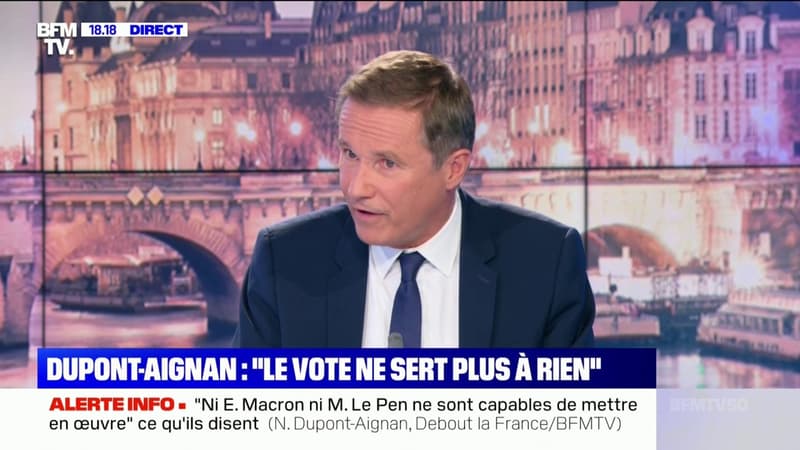 Nicolas Dupont-Aignan: "Marine Le Pen est incapable de gagner et de gouverner"
