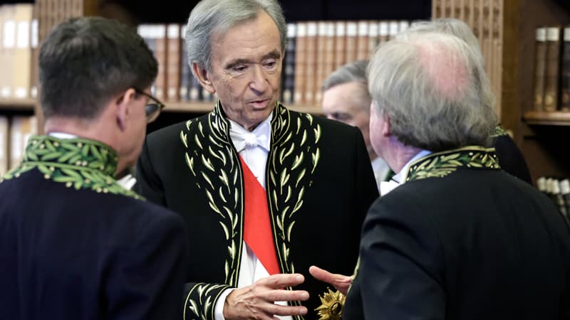 "Vous êtes une lame dans la silhouette, une lame dans le regard, une lame dans l’intelligence"... Bernard Arnault reçoit des mains de Bruno Le Maire l'épée d'intronisation à l'Académie de sciences morales et politiques