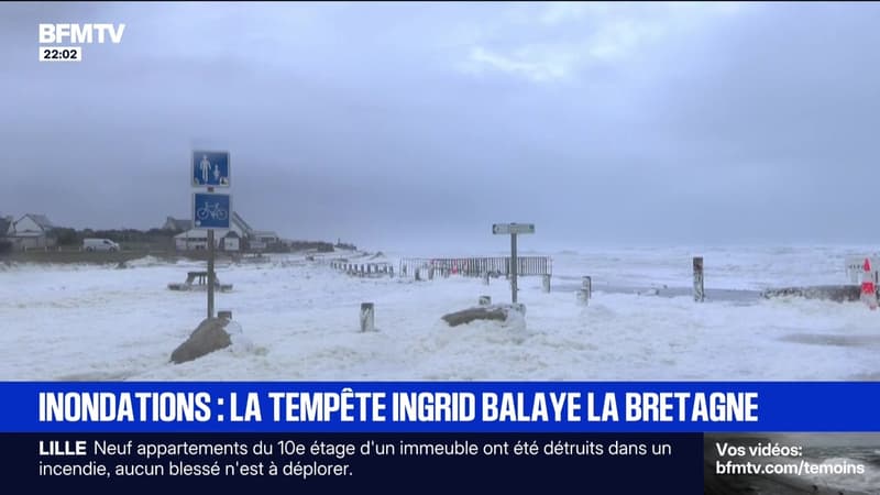 Inondations : la tempête Ingrid balaye la Bretagne - 23/01