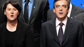 Fabienne Lebrette-Ménager aux côtés de François Fillon le 27 avril 2012 lors de la campagne présidentielle.