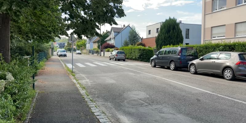 La rue de Riedisheim où une femme de 33 ans a été renversée par son ex-compagnon le 17 mai 2024.