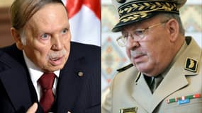 Abdelaziz Bouteflika, à gauche, et le chef d'état-major des armées Ahmed Gaid Salah à droite.