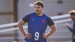 Antoine Dupont à l'entraînement du XV de France, le 10 octobre 2023