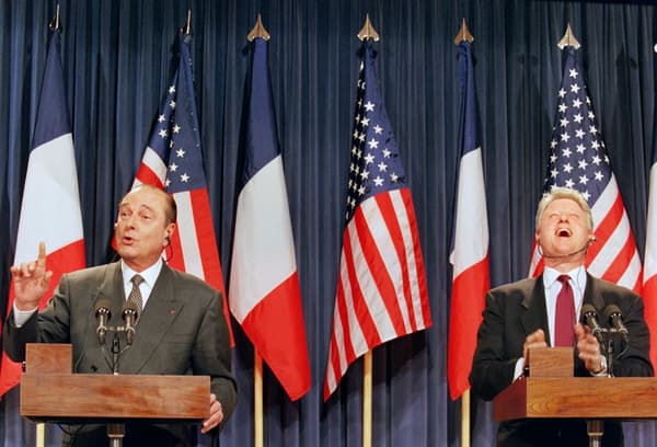Jacques Chirac et Bill Clinton le 2 février 1996 à Washington 