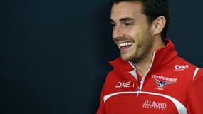 Jules Bianchi, le 2 octobre 2014, lors d'une conférence de presse avant le Grand Prix du Japon.