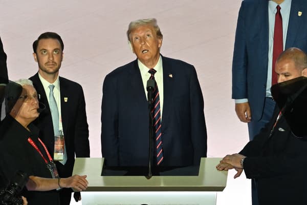 Donald Trump sur scène à la convention républicaine, mercredi 17 juillet 2024