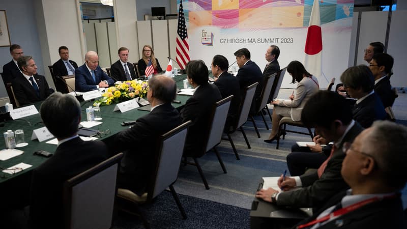 Les dirigeants des pays du G7 réunis à Hiroshima au Japon le 18 mai 2023