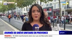 Grève à Marseille: 10.000 manifestants dans les rues selon l'intersyndicale, 2.100 manifestants selon la préfecture de police