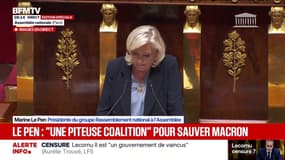 Budget 2026: "Un musée de toutes les horreurs coincées depuis des années dans les tiroirs de Bercy", selon Marine Le Pen