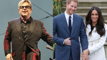 Elton John, le prince Harry et Meghan Markle
