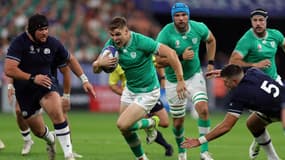 Garry Ringrose lors du choc Irlande-Ecosse à la dernière journée de phase de poules de la Coupe du monde de rugby, 7 octobre 2023