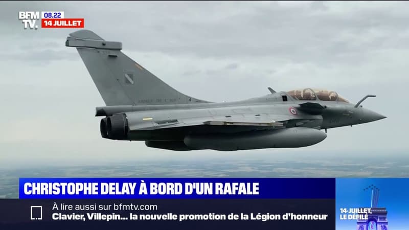 14-Juillet: Christophe Delay s'envole à bord d'un Rafale pour une mission d'entraînement de défense aérienne
