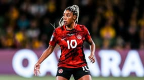 La footballeuse Ashley Lawrence lors d'un match du Canada en juillet 2023