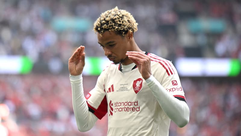 La célébration de Hugo Ekitike lors de Liverpool-Crystal Palace le 10 août 2025
