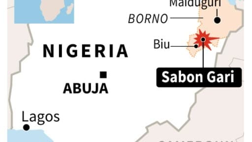 Carte localisant l'attentat à Sabon Gari, Nigeria Carte localisant l'attentat à Sabon Gari, Nigeria