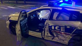 Véhicule de police accidenté à Caluire-et-Cuire lors d'un refus d'obtempérer