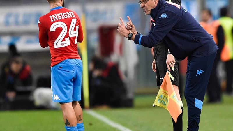 Lorenzo Insigne et Maurizio Sarri