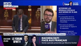 Interdiction des réseaux sociaux pour les moins de 15 ans: "il ne faut pas que ce soit la mise sous cloche de la jeunesse" déclare Arthur Delaporte, député PS