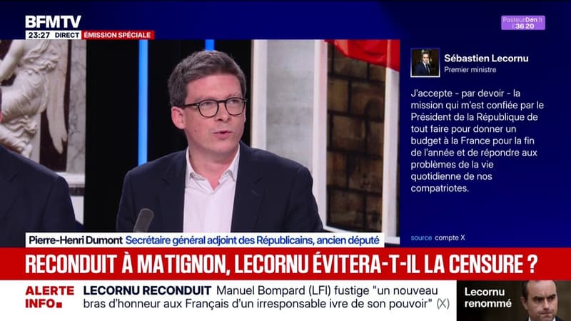 Sébastien Lecornu reconduit : "Cette nomination a pris tout le monde de court", constate Pierre-Henri Dumont, secrétaire général adjoint des Républicains
