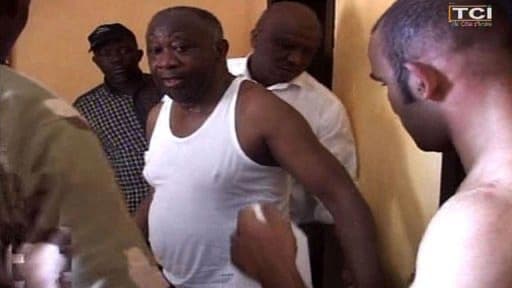 Laurent Gbagbo lors de son arrestation