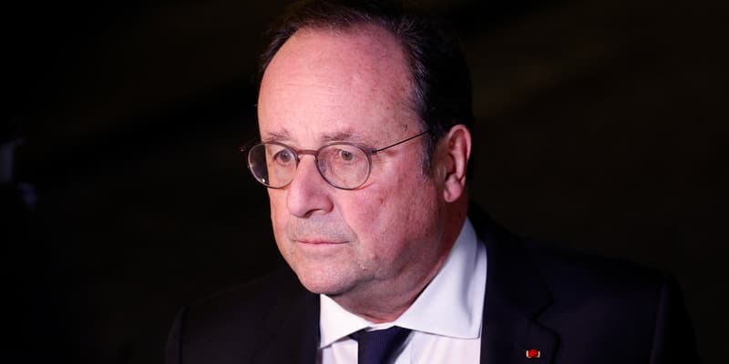 François Hollande après une rencontre avec Emmanuel Macron à l'Élysée le 6 mars 2023 